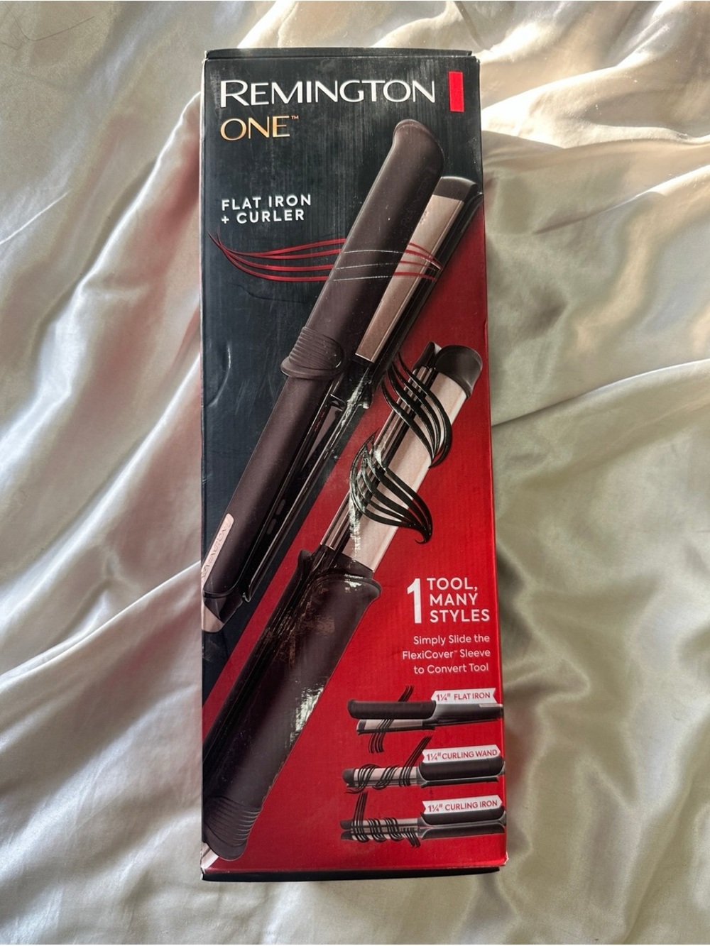 Remington ONE Flat Iron & Curler in Black and Red Accents